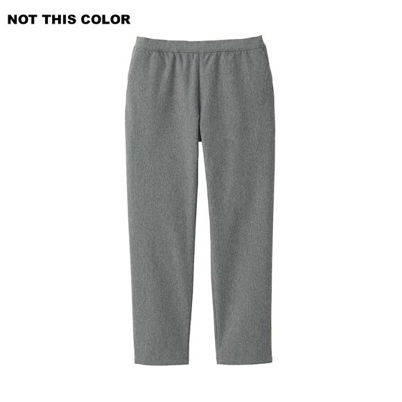 Muji Women Organic Cotton Stretch Brushed Cloth Tapered Pants Dar Gray Small - Picture 2 of 8